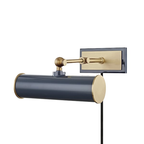 Mitzi Holly 1 Light Picture Light 5 In. Aged Brass/Navy HL263201-AGB/NVY - main