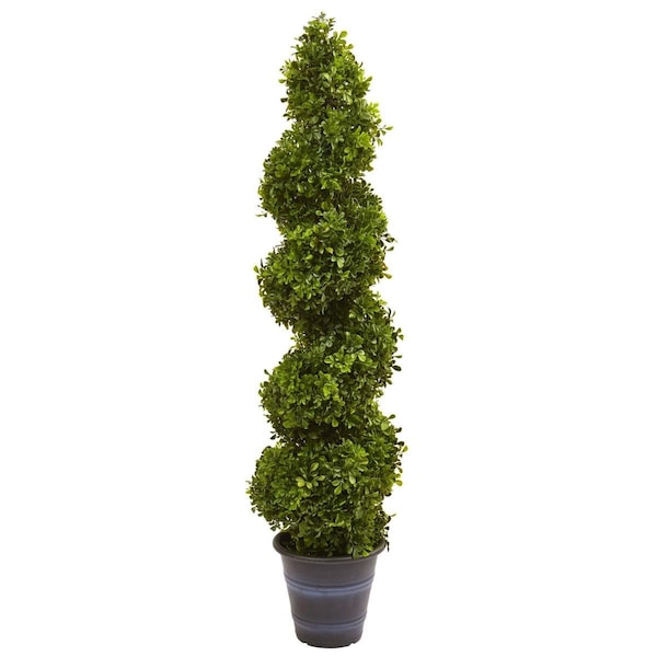 Dare2Decor Boxwood Spiral Topiary with Planter DA2623622 - main