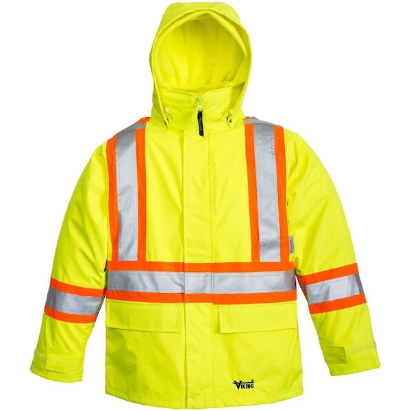 Viking 3-in-1 Tri-Zone Rain Jacket, 300 Denier Polyester/PVC, Class 3 Type R, Yellow/Green, XL 6400JG-XL - main