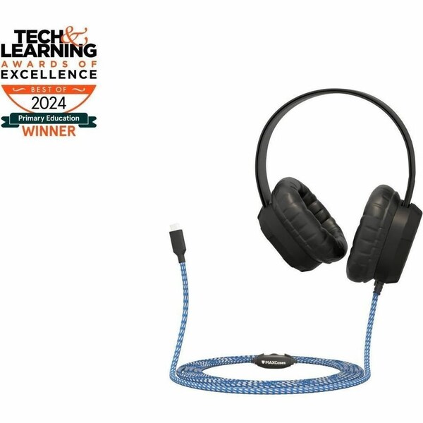 Max Cases EXTREME HEADPHONE W/BRAIDED CABLE, INLINE VOLUME CONTROL AND BUILT-IN MICROPHONE MC-HPX-USBC - main