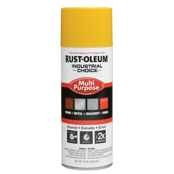 Rust-Oleum Spray Paint, OSHA Safety Yellow, Gloss, Solvent, 12 oz 1644830 - main
