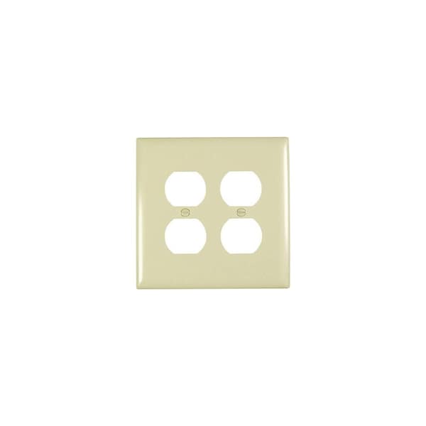 Pass & Seymour TradeMaster Outlet Wallplate, Jumbo, 1 -Gang, Nylon, Ivory TPJ82ICC10 - main