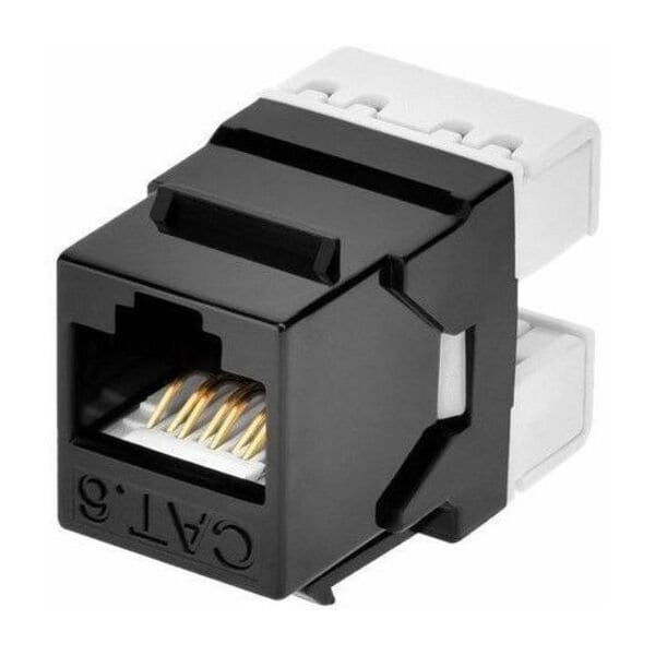 Monoprice Cat6 RJ45 180-Degree Punch Down Keystone Dual IDC_ Black 27548 - main
