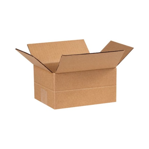 Zoro Select 8 in x 6 in x 4 in Multi-Depth Box, Kraft, Corrugate, Single Wall, 32 ECT MD864 - main