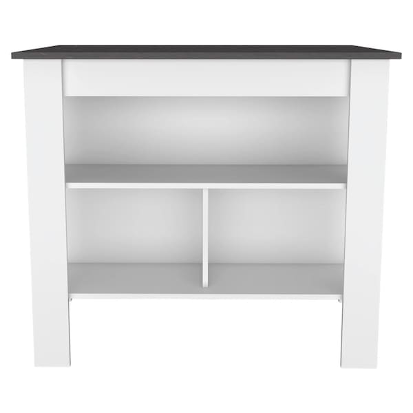 Homeroots 41in Dark Brown and White Wood Kitchen Island Set With Storage 519046 - main