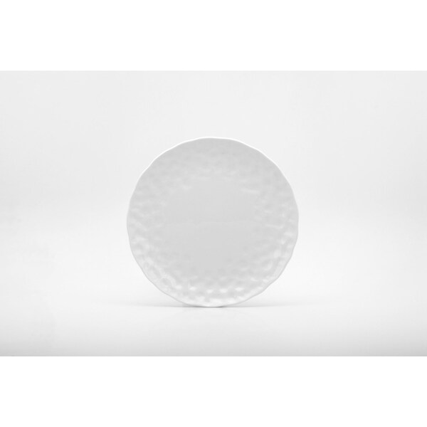 Homeroots White Six Piece Round Pebbled Porcelain Service For Six Salad Plate Set 483508 - main