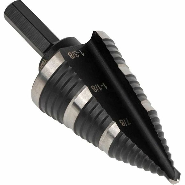 Klein Tools Step Drill Bit No 15 Double Fluted 7/8 to 1-3/8-Inch KTSB15 - main