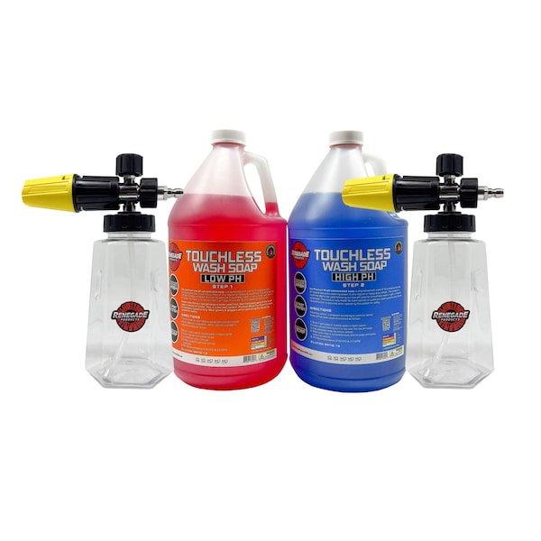 Renegade Products Usa Touchless 2-Step Truck Wash Soap System High & Low pH Gallon Bundle + 2 Foam Cannons LFGRPMRTLFC-BND - main