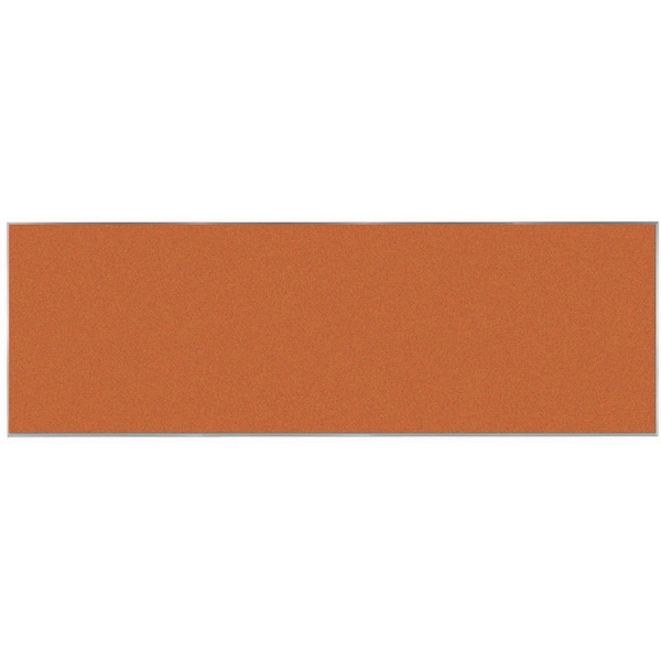 Aarco VIC Cork Bulletin Board w/ a Clear Satin Anodized Al Frame, Tangerine Zest 48''Hx144''W DW48144211 - main