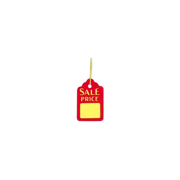 Specialty Store Services Red And Yellow Sale Price Tags With Strings, 1 1/8 In. W X 1 3/4 In. H 5945 - main