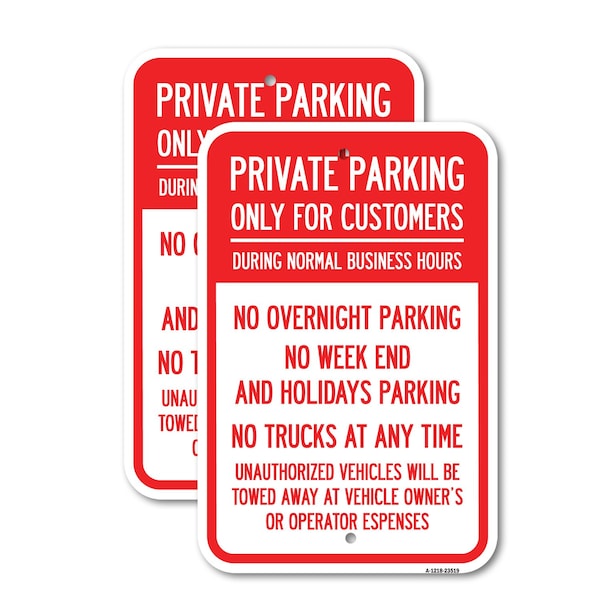 Signmission Only for Customers During Normal Business Hours, No Ove, 12'' X 18'', Heavy Gauge Aluminum, 2PK A-1218-2PACK-23519 - main