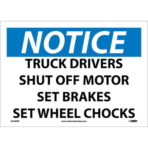 Nmc Notice Truck Driver Safety Instructions Sign, N358PB N358PB - main