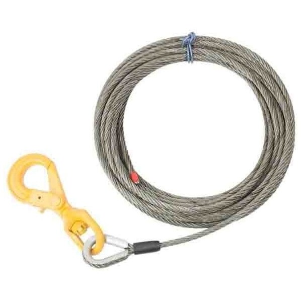 Mytee Products 1/2in x 150ft Winch Cable Rope Wrecker Tow Truck Rollback - Steel Core w/Hook 23600 lbs BS WW12-150 - main