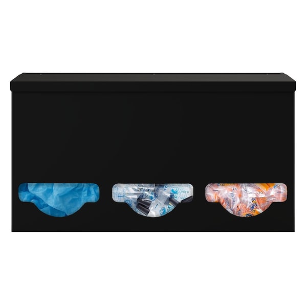 Origin Dispensing Solutions Bulk Dispenser-Triple-Steel-Black BK30X04BK - main