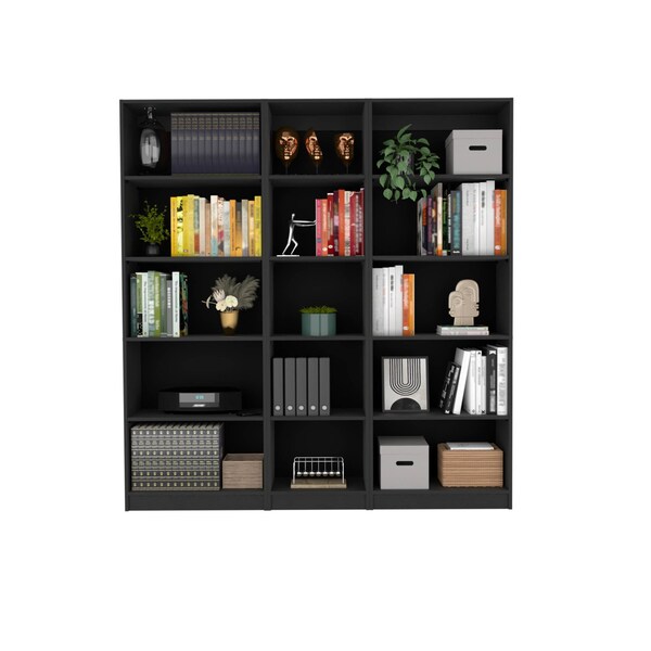Homeroots 71" Black Five Tier Bookcase 546346 - main