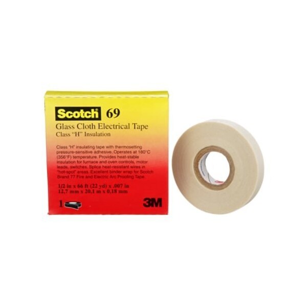 3M Glass Cloth Tape 1/2" X 66', 10PK 69-1/2"X66 - main