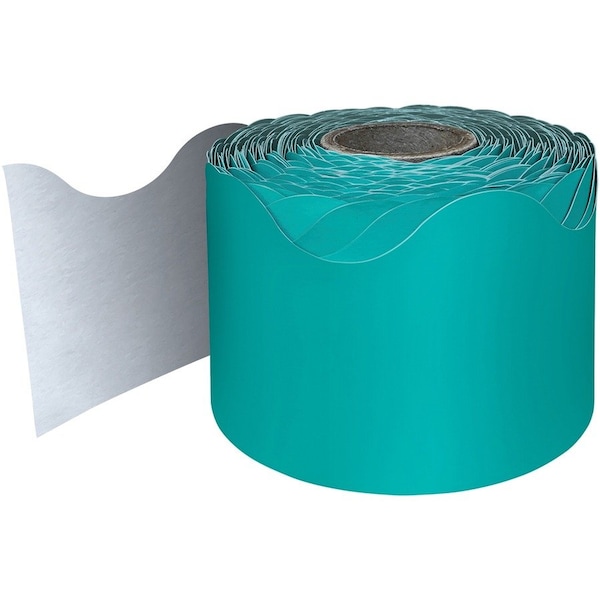 Carson Dellosa Teal Rolled Scalloped Border, 65 Feet Per Roll, 3PK 108471 - main