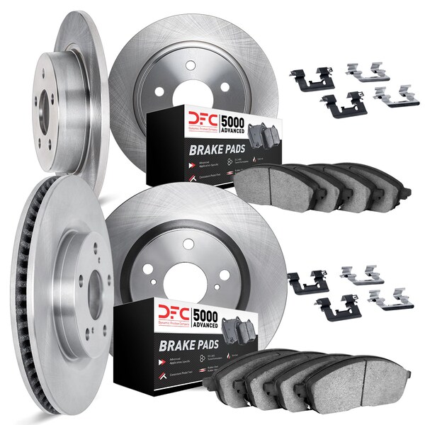 Dynamic Friction Co DFC Brake Rotor with 5000 Brake Pads and Hardware Kit 6514-39022 - main