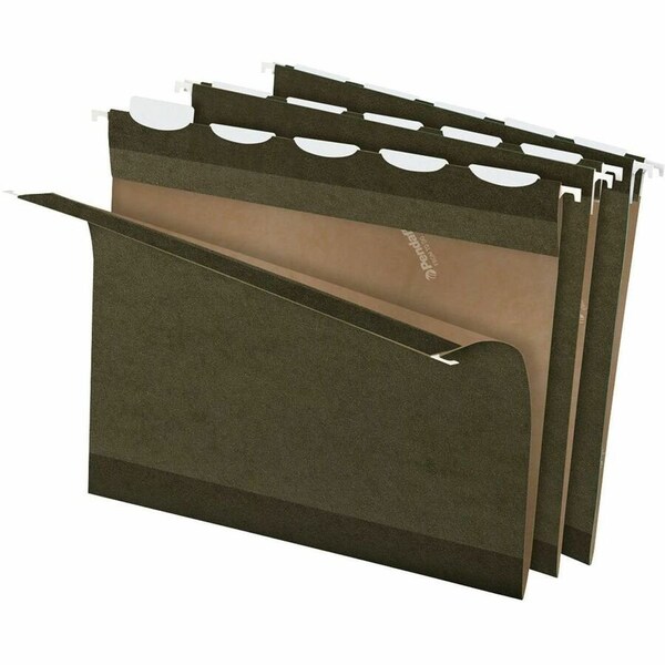 Pendaflex Ready-Tab Hanging File Folders- 1/5 Tab- Kraft- Letter- Standard Green- 25/Box 42590 - main