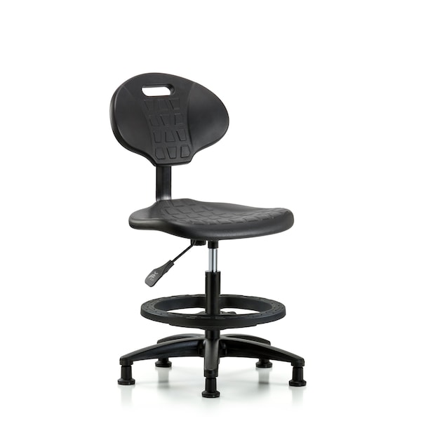 Blue Ridge Ergonomics Erie Med Bench Chair, BF, Glides, No Arms, 19" to 27" Height, Black; Blue BR-TPMBCH-RG-A0-BF-RG - main