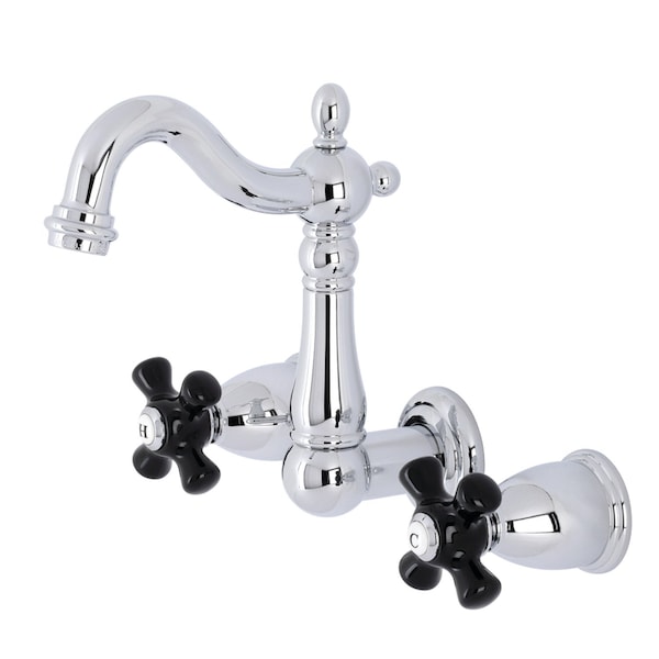 Kingston Brass Double-Handle Wall Mount Bathroom Faucet, Polished Chrome KS1221PKX - main
