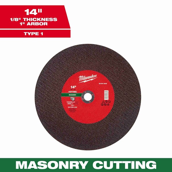 Milwaukee Tool Cut-Off Wheel, 20mm Sz, 14" dia. 49-94-1945 - main