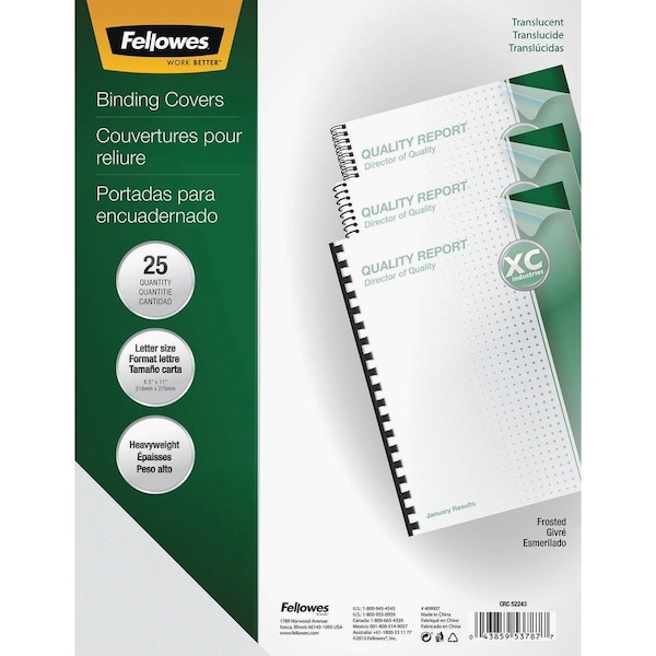 Fellowes BINDING COVERS FUTURA FROST LETTER SIZE 5224301 - main