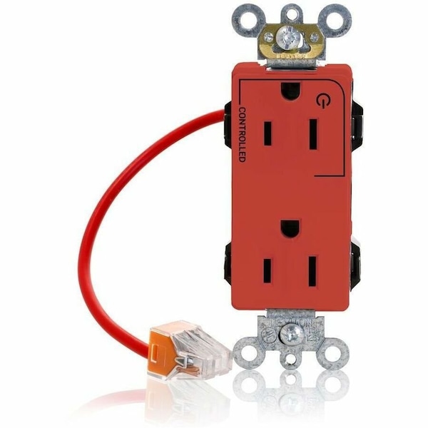 Leviton Straight Blade Receptacle, 5-15R, 15 A, 125V AC, Flush Mount, Self-Grounded M1626-1CR - main