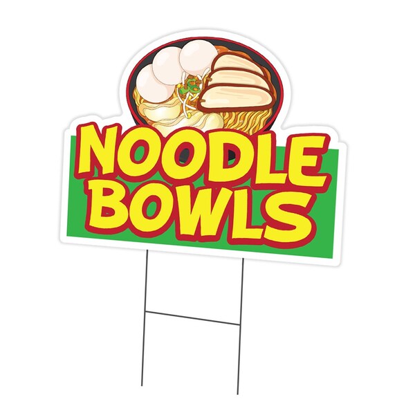 Signmission Noodle Bwls Die Cut Yard Sign & Stake outdoor plastic coroplast window, C-DC-1216-Noodle Bwls19 C-DC-1216-Noodle Bwls19 - main