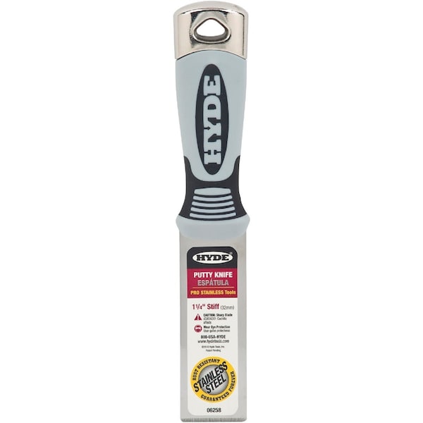 Hyde Pro Stainless Series 1-1/4'' Extra Heavy Duty Stiff Putty Knife 6258 - main