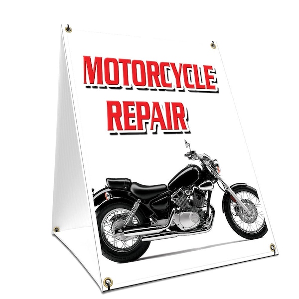 Signmission Motorcycle Repair, 36 Inch x 24 Inch A-frame Yard Sign, Plastic Sign SBC-2436-Motorcycle Repair - main