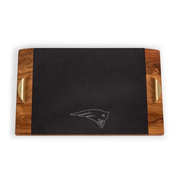 Picnic Time Family Of Brands NFL New England Patriots - Covina Acacia and Slate Serving Tray 957-07-512-193-2 - main