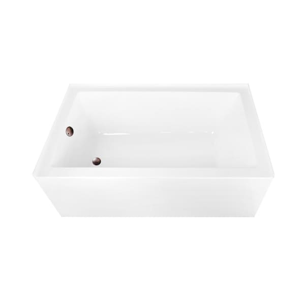 Kingston Brass 60-Inch Acrylic Rectangular 3-Wall Alcove Tub Combo with Waste and Overflow Drain, Left Hand Drain CVTAP603622L5 - main