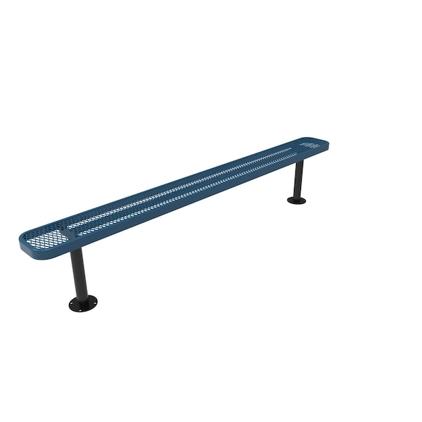 Mytcoat 8ft Outdoor Bench without Back, Surface Mount, Light Blue, Expanded Metal, Textured Coating 804320 - main