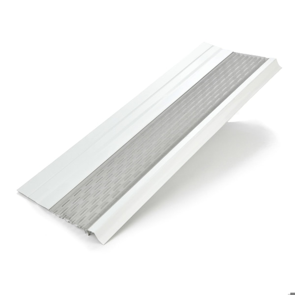 Waterlock Micromesh Flat Aluminum/SS Gutter Guard, White, 25ft WM-FLT-025-WHT - main