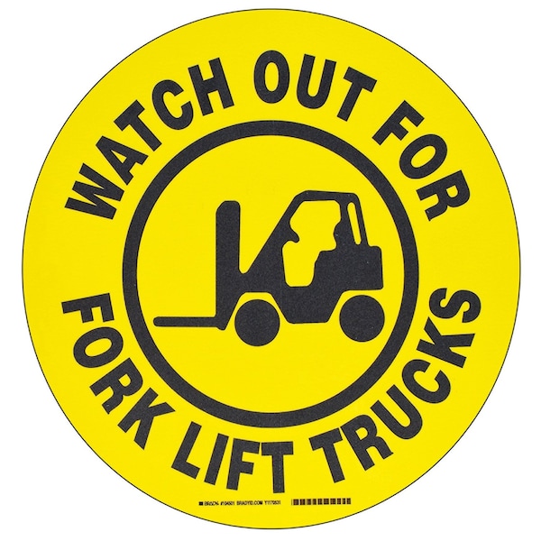 Brady Floor Safety Sign, 17in Dia x 0.011in D, Polyester 104501 - main