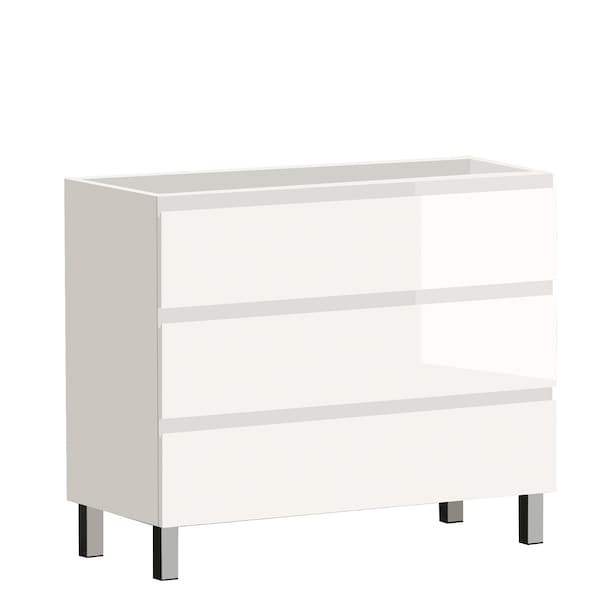 Homeroots 40" White Wood Freestanding Bathroom Vanity With White Sink And Three Drawers 624155 - main