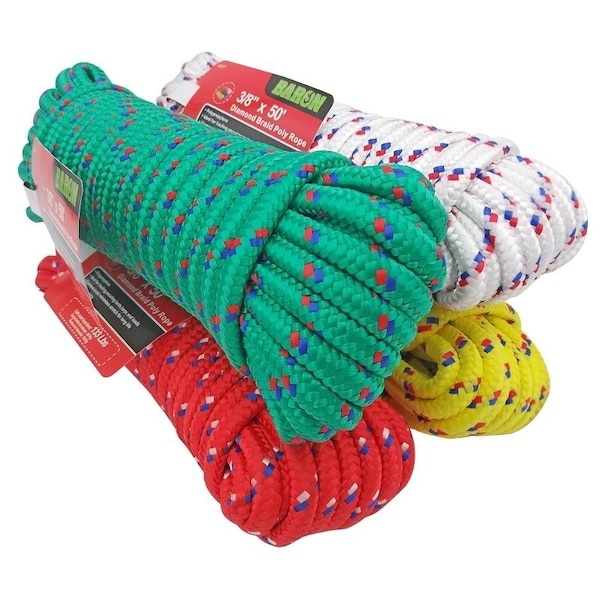 Baron Rope, 3/8 in Dia, 50 ft L, Polypropylene, Assorted 42217 - main