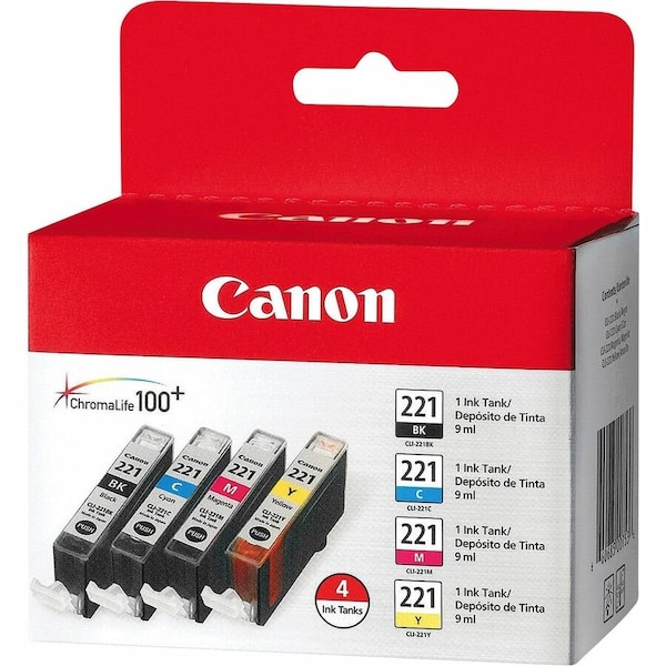 Canon Crtdgs, 6, Custm02,150 Photopaper, PK4 CLI221CLPK - main