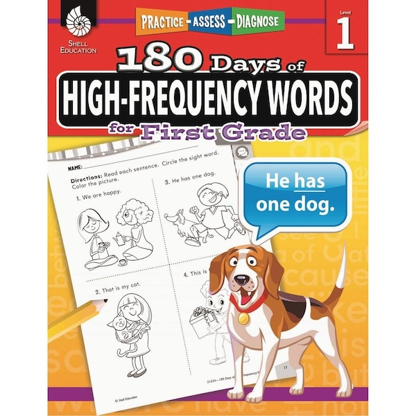 Shell Education 180 Days of High-Frequency Words Book, Grade 1 51634 - main