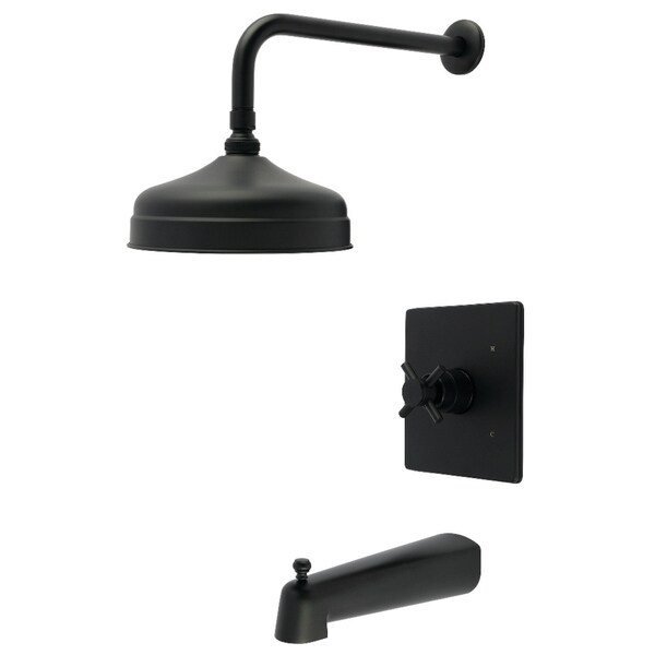 Kingston Brass Single-Handle Pressure Balanced Tub and Shower Faucet, Matte Black KB6340DX - main
