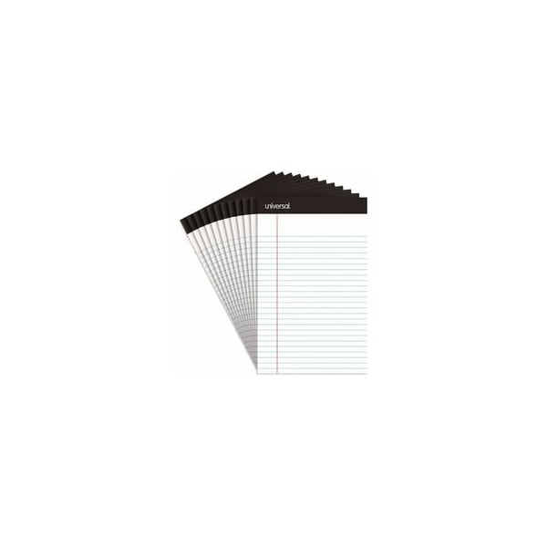 Universal Premium Ruled Writing Pads with Heavy-Duty Back, Narrow Rule, 50 White 5 x 8 Sheets, 12PK UNV57300 - main