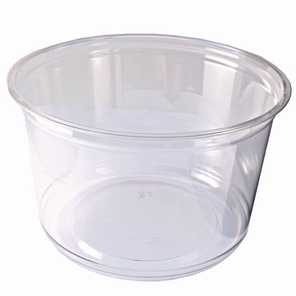Fabri-Kal Recycleware Round Deli Container, 16 oz, 4.6" Diameter x 3" h, Clear, Plastic, 500PK 000000000009501034 - main