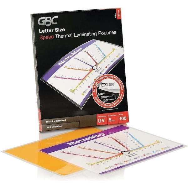 Gbc Fusion EZUse Laminating Pouches - Sheet Size Supported: Letter - Laminating Pouch/Sheet Size:, 100PK 3200716 - main