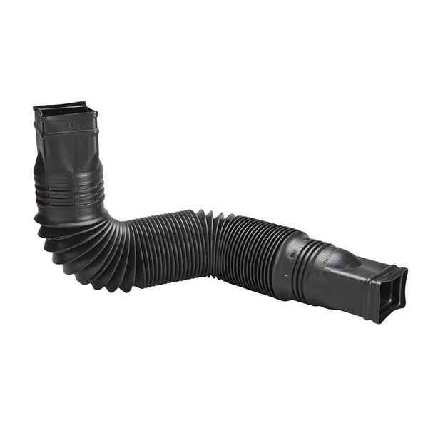 Amerimax Home Products Downspout Extension, 55 in L Extended, Vinyl, Black, For: 2 x 3 in or 3 x 4 in Downspouts 85015 - main