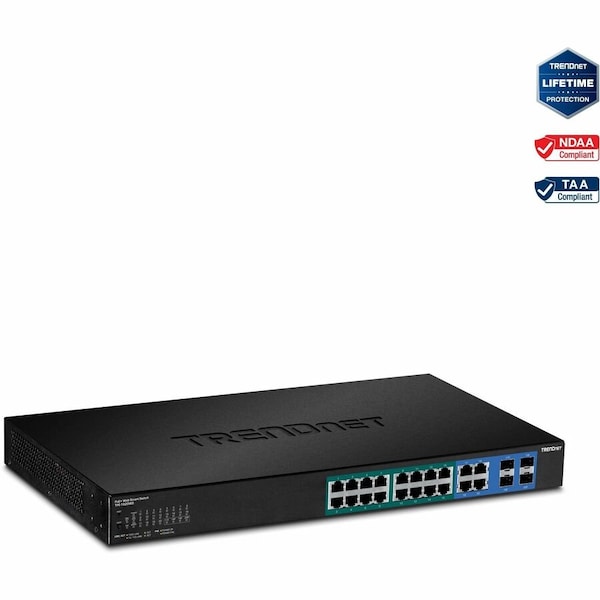 Trendnet SWITCH /W 2 MINI-GBIC SLOTS 16 POE 2 SFP + 10-PORT TPE-1620WS - main