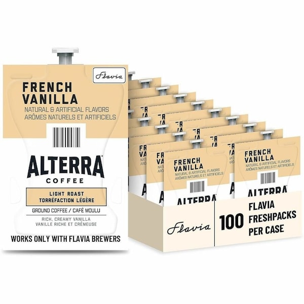 Flavia Coffee Flavia Pouches, French Vanilla, Pouch, Caffeinated, 0.23 oz, 100 PK 48009 - main