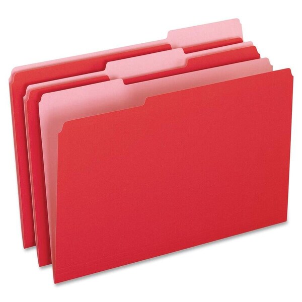 Tops Business Forms Pendaflex, COLORED FILE FOLDERS, 1/3-CUT TABS, LEGAL SIZE, RED/LIGHT RED, 100PK 15313RED - main