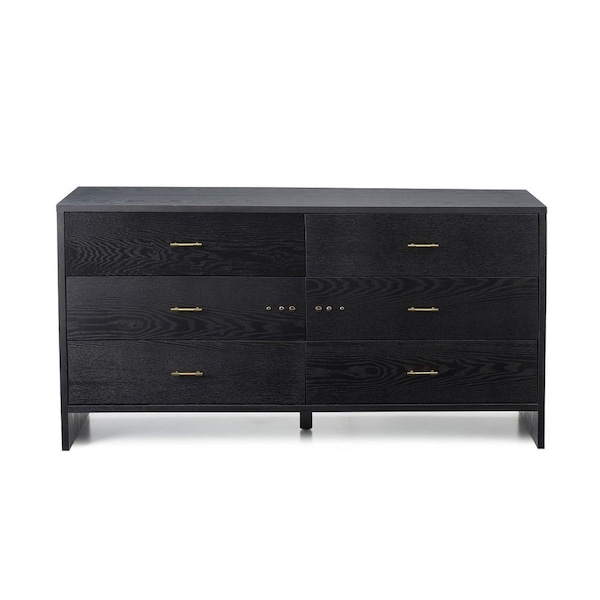 Homeroots 59" Grey Ash Manufactured Wood Six Drawer Double Dresser 473092 - main