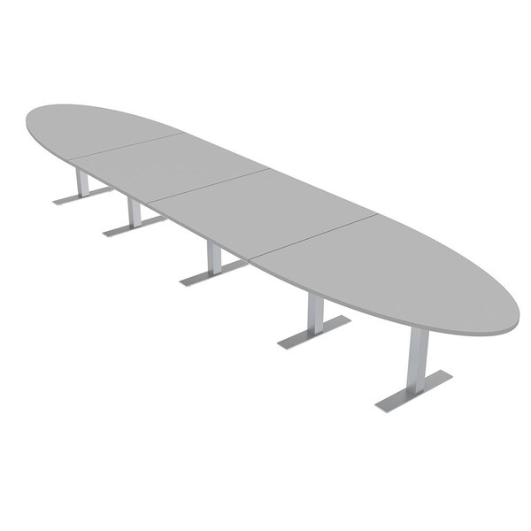 Skutchi Designs 20ft Conference Table With Power Unit | 18 Person Modular Oval Meeting Table | Harmony Series HAR-OVL-48X240-T-U779-NA - main
